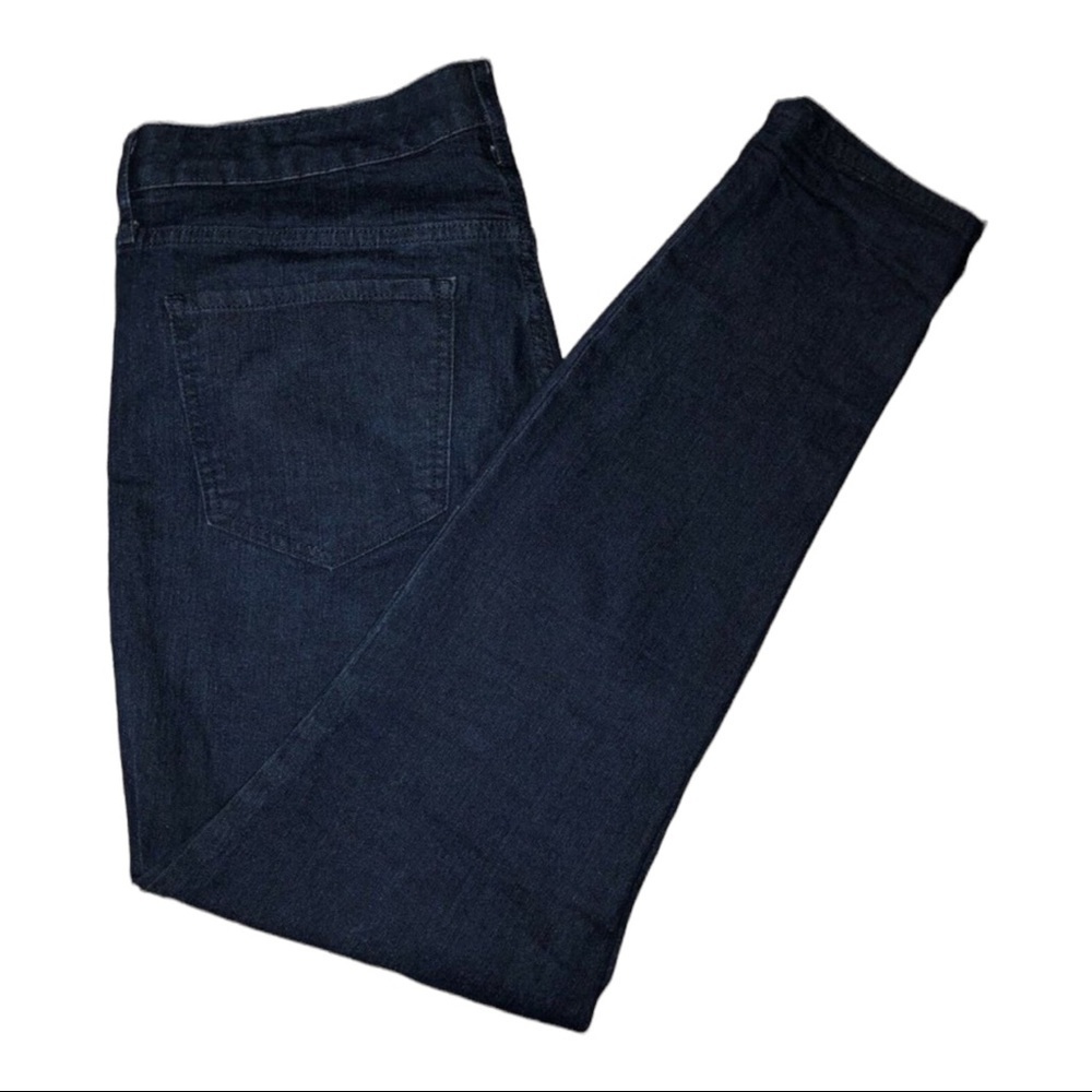 OLD NAVY Women’s Super Skinny Mid Rise Black Dark Wash Denim Jeans Sz 14
